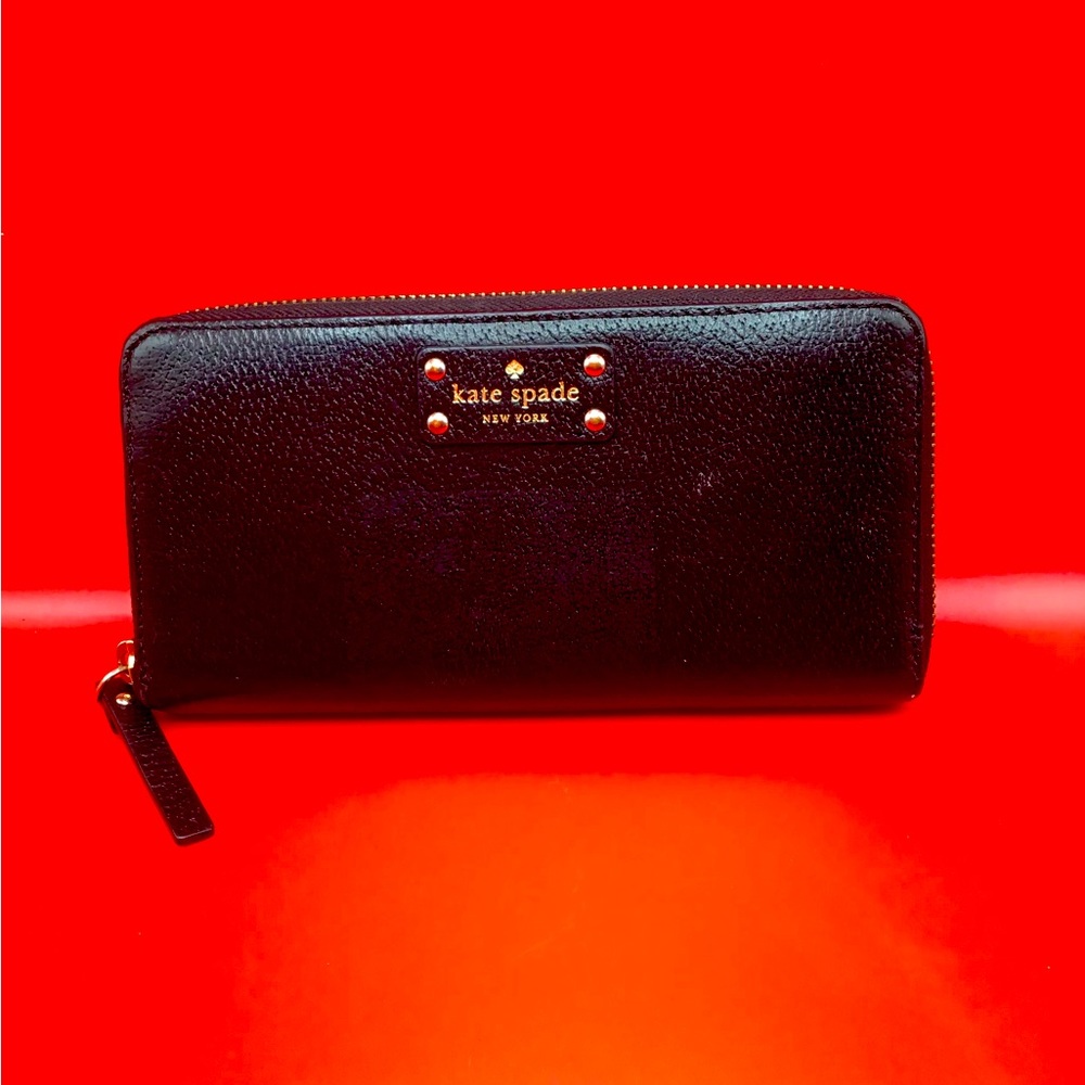 Kate Spade Black Leather Rectangular Wallet - image 1